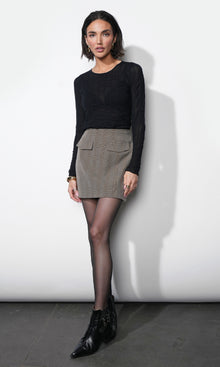 Freya Sheer Textured Mesh Long Sleeve Top