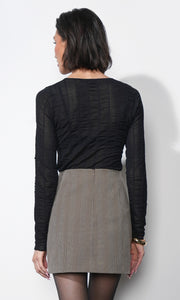 Freya Sheer Textured Mesh Long Sleeve Top