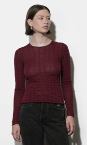 Freya Sheer Textured Mesh Long Sleeve Top