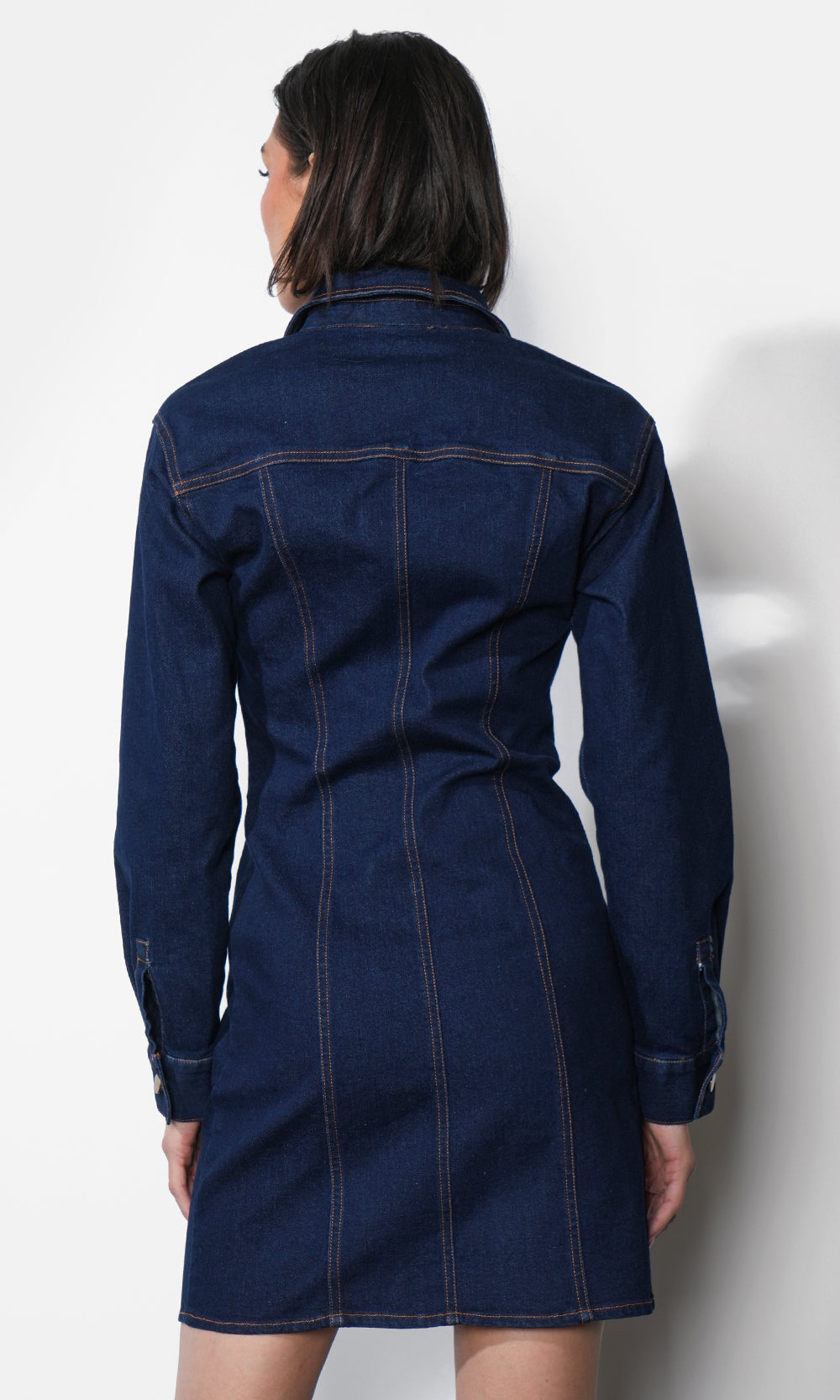 Calista Button Up Denim Mini Shirt Dress