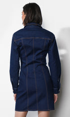 Calista Button Up Denim Mini Shirt Dress