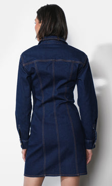 Calista Button Up Denim Mini Shirt Dress