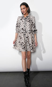 Elsa Button Down Mini Dress w/ Piping