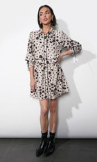 Elsa Button Down Mini Dress w/ Piping