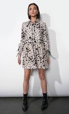 Elsa Button Down Mini Dress w/ Piping