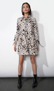 Elsa Button Down Mini Dress w/ Piping