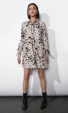 Elsa Button Down Mini Dress w/ Piping