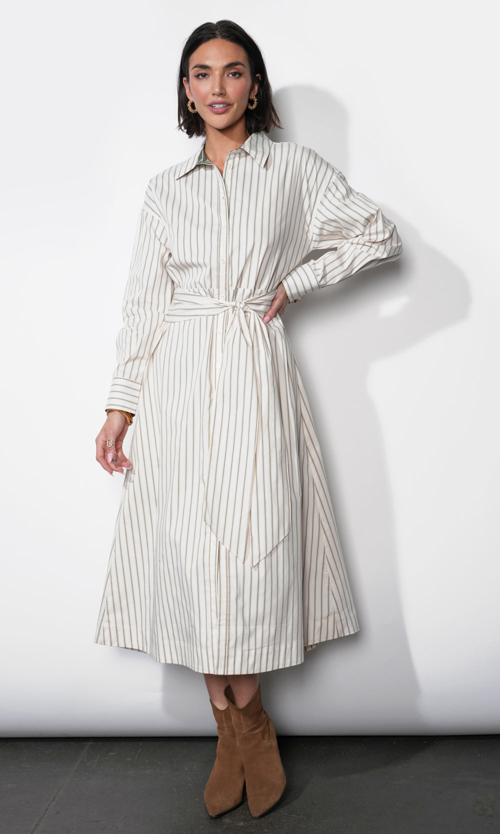 Cosette Open Back Shirt Dress
