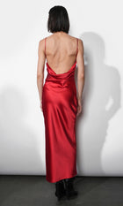 Isla Cowl Neck Satin Maxi w/ Slit