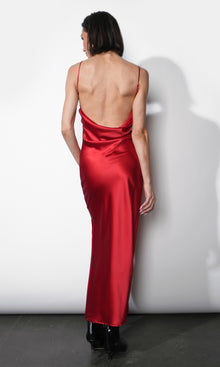 Isla Cowl Neck Satin Maxi w/ Slit
