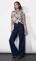 Delilah Scarf Neck Short Puff Sleeve Blouse