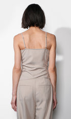 Acacia Fold Over Neck Cinched Waist Asymmetric Top