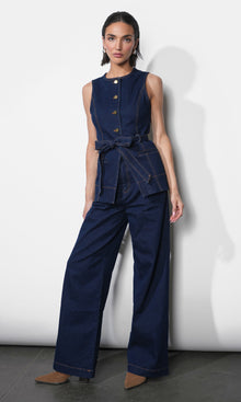Luna Wide Leg Denim Trousers