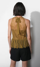 Flora Sheer Lace Over Lay Halter Top