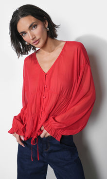 Lainey Flowy Button Front Blouse