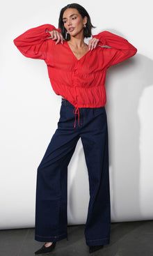 Lainey Flowy Button Front Blouse