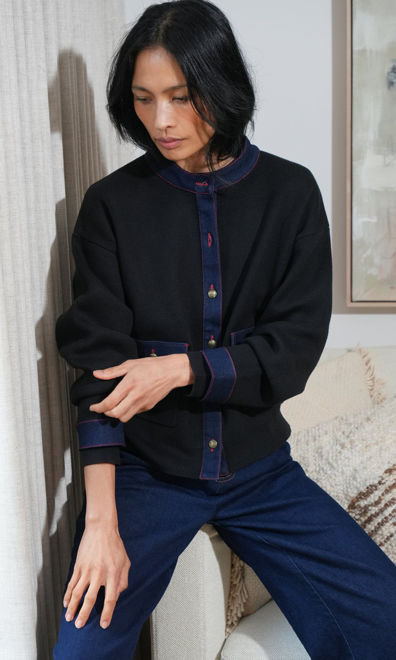 Lila Denim Detail Jacket