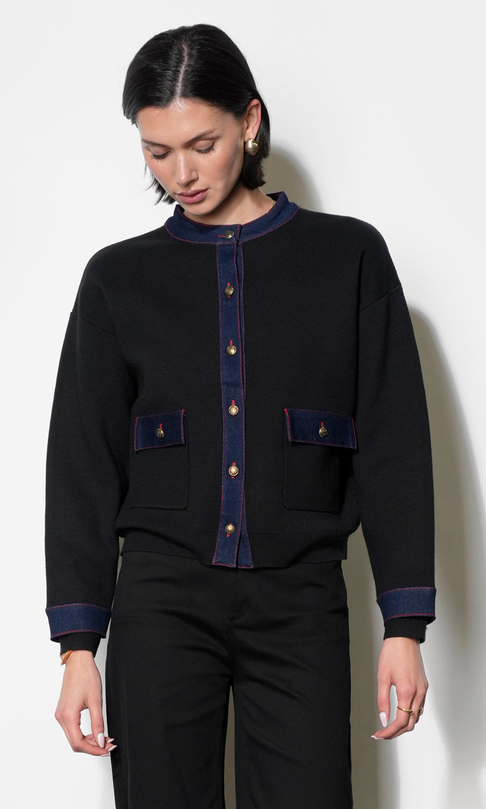 Lila Denim Detail Jacket