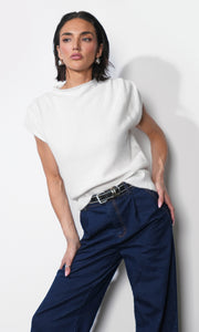 Arieta Sleeveless Funnel Knit Top
