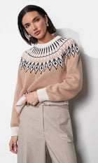 Karine Fair Isle Balloon Sleeve Sweater