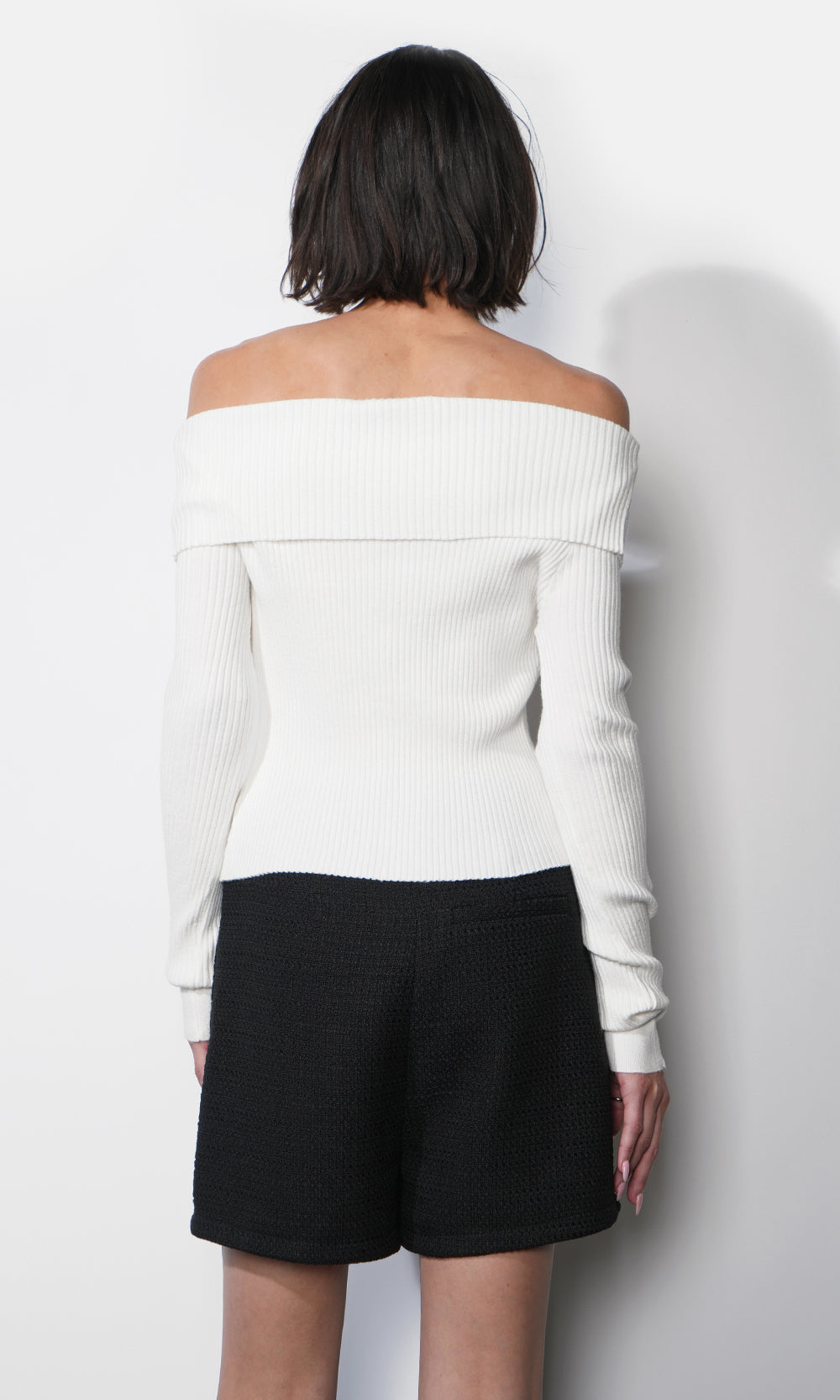 Linnea Button Down Off Shoulder Sweater Top