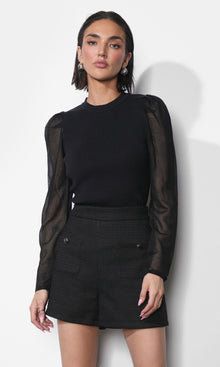 Honey Sheer Sleeve Sweater Top