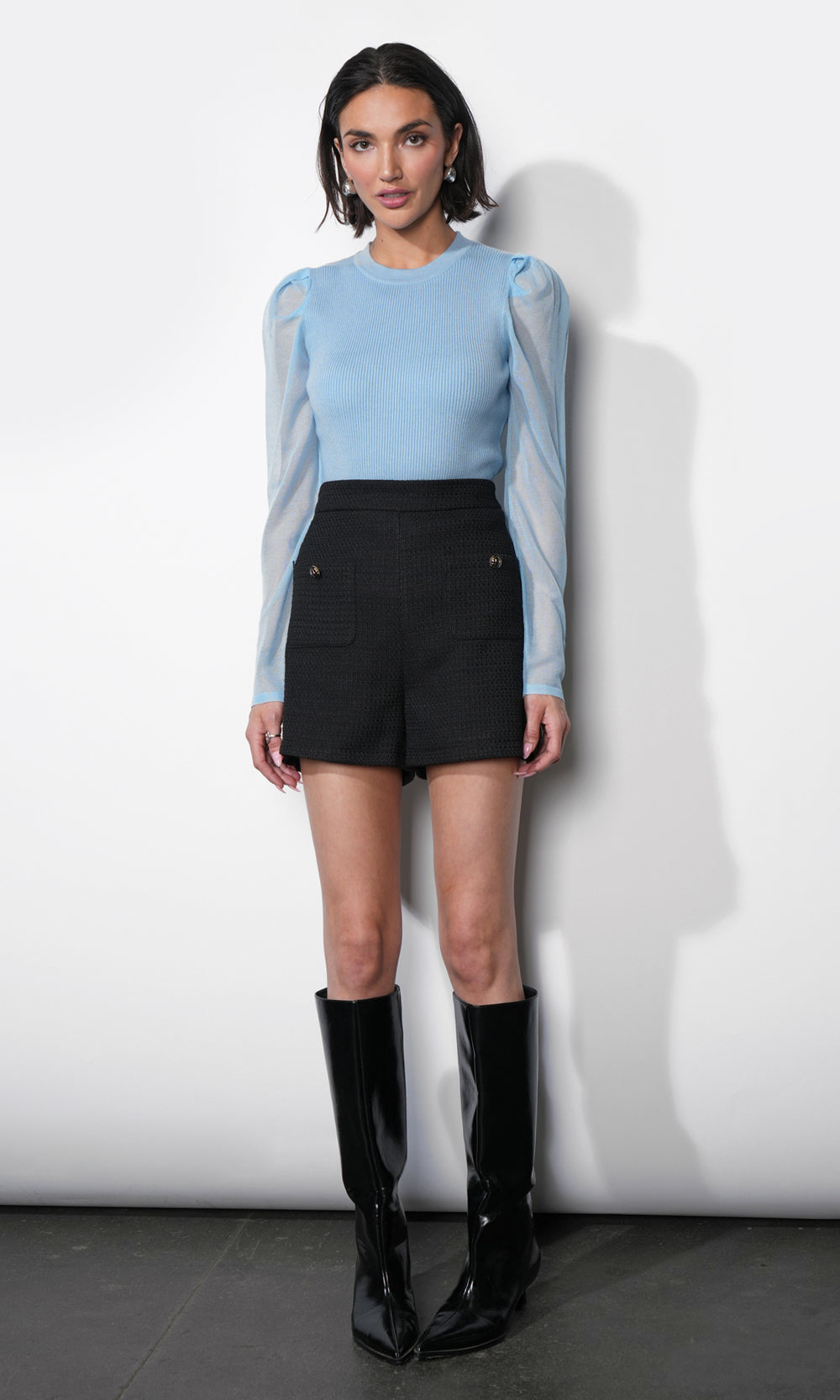 Honey Sheer Sleeve Sweater Top