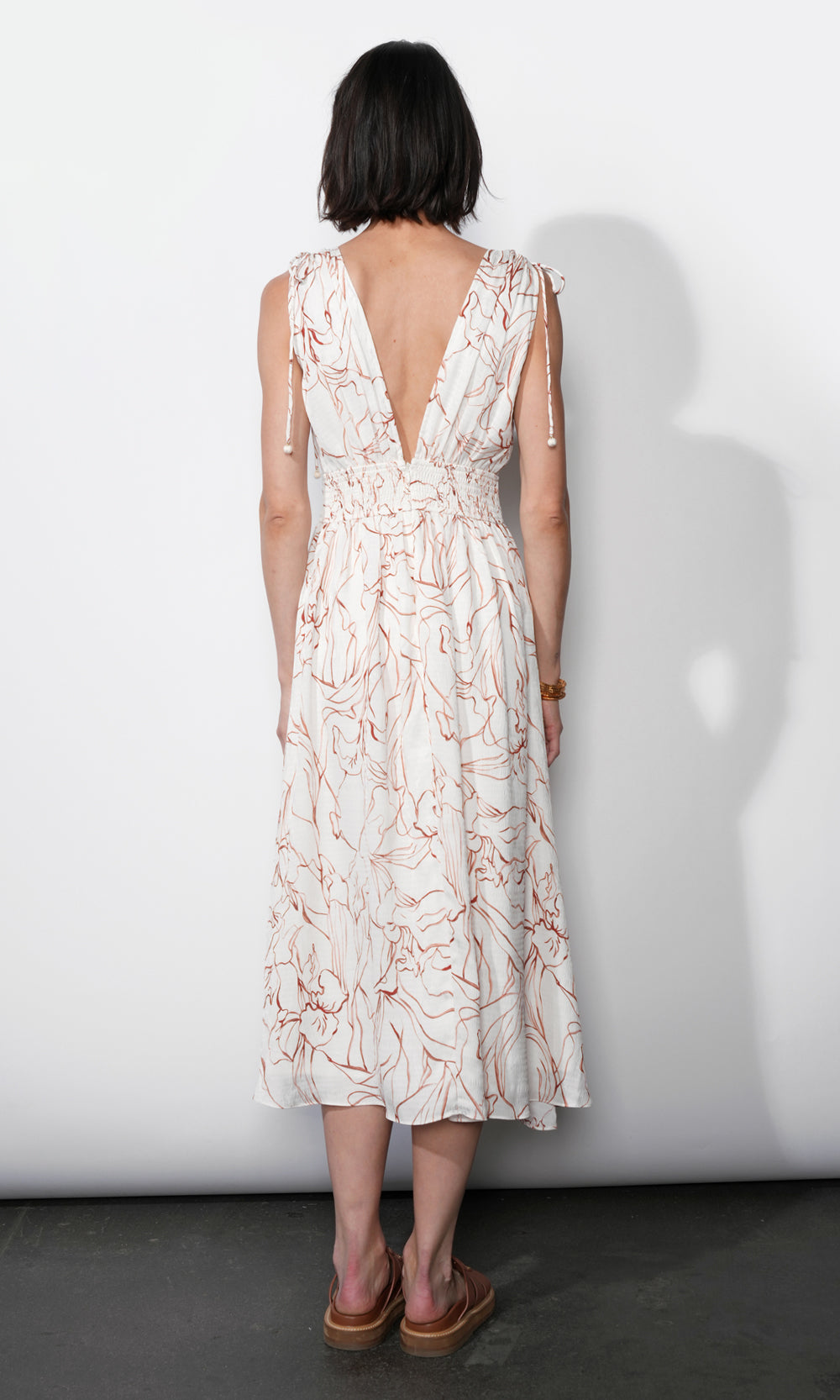 Sadie Sleeveless Tie Shoulder Midi Dress