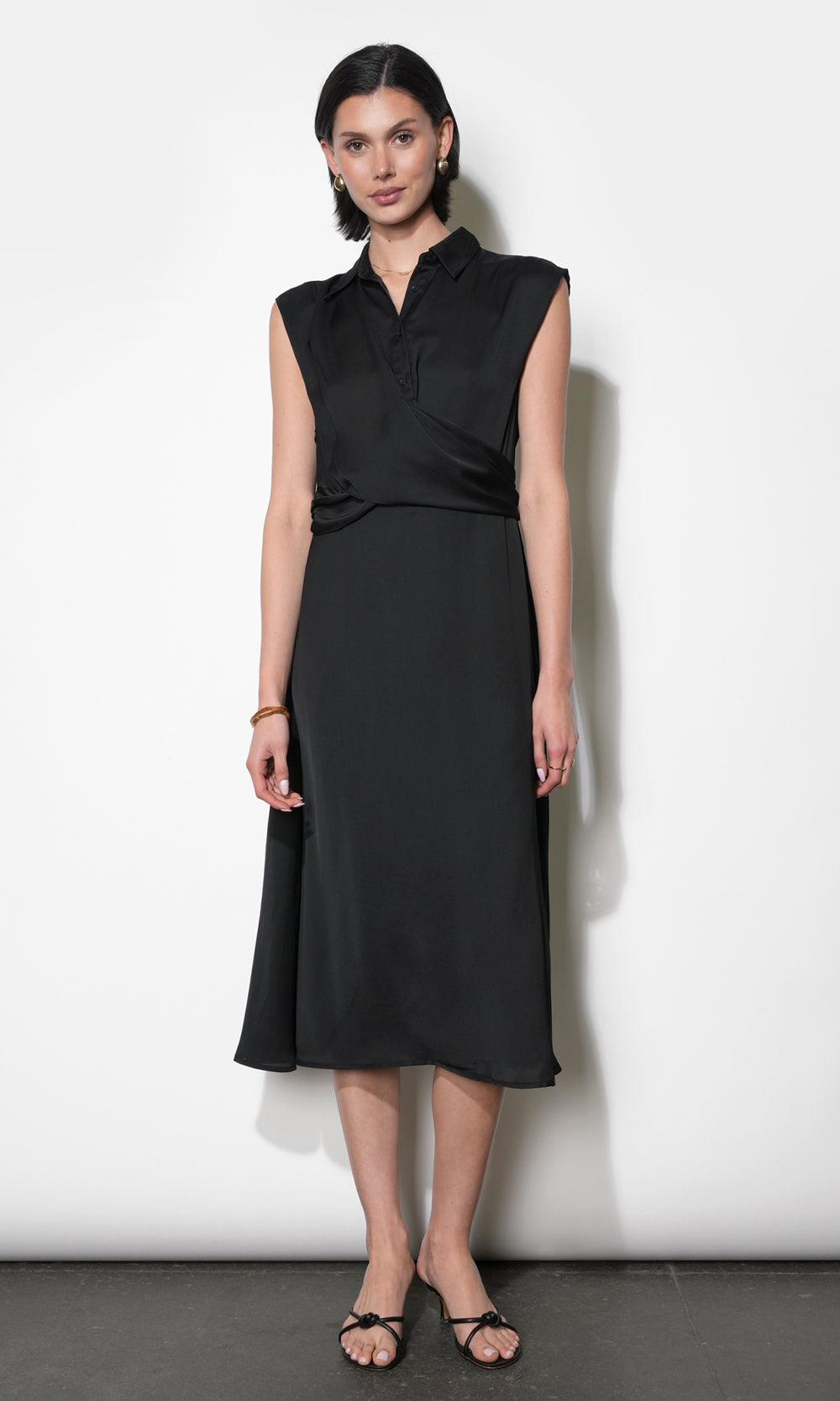 Xena Wrap Midi Dress | Greylin S / Black Xena Wrap Midi Dress | Greylin S / Black