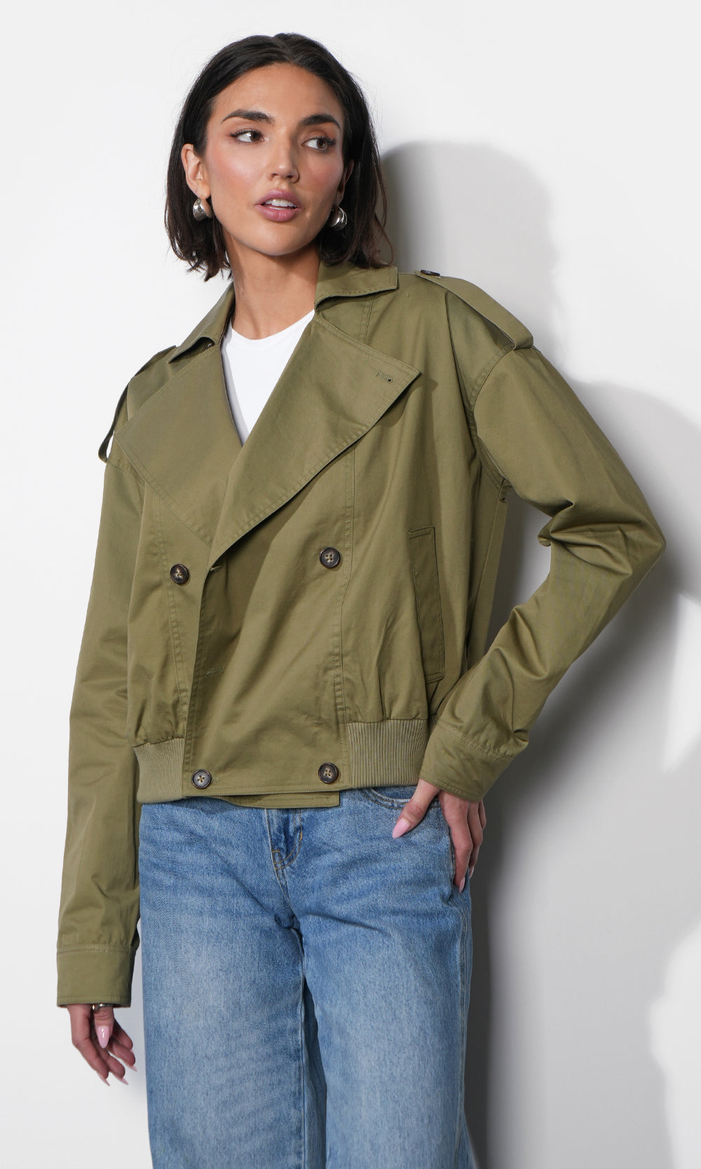 Riley Short Trench w/ Rib Band