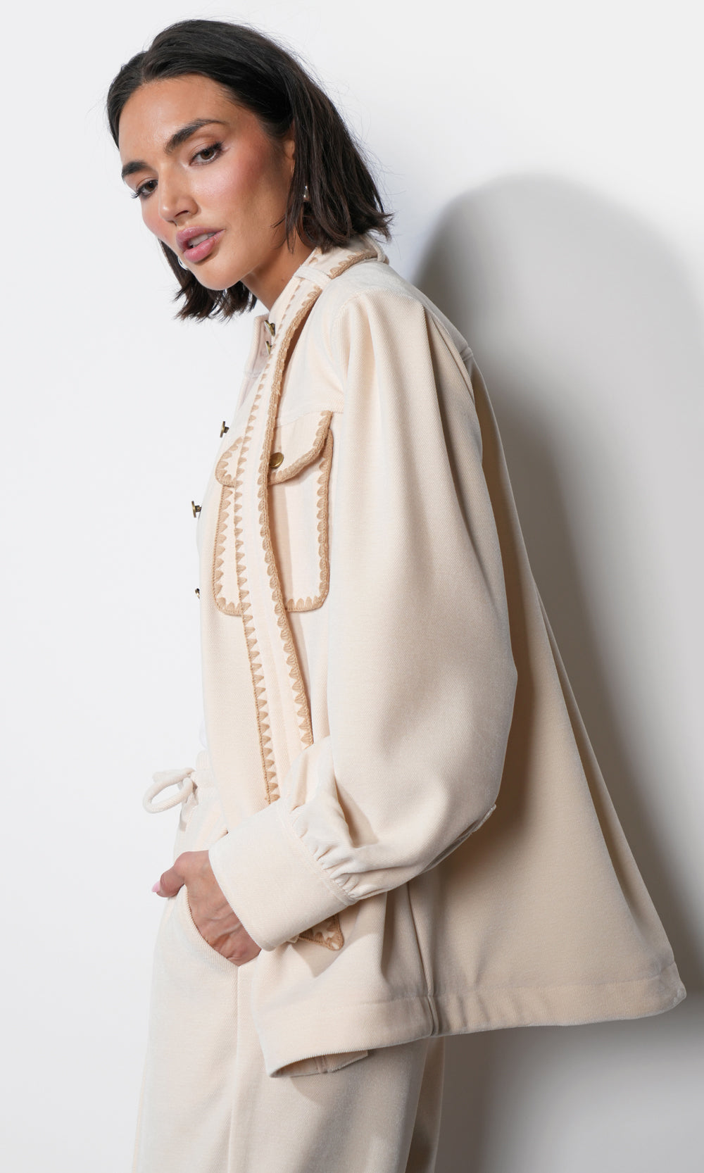 Marli Oversized Embroidered Shacket