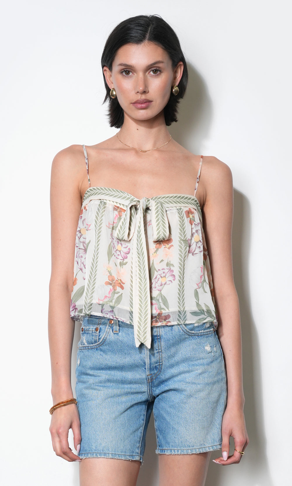 Taylor Tie Front Sleeveless Top