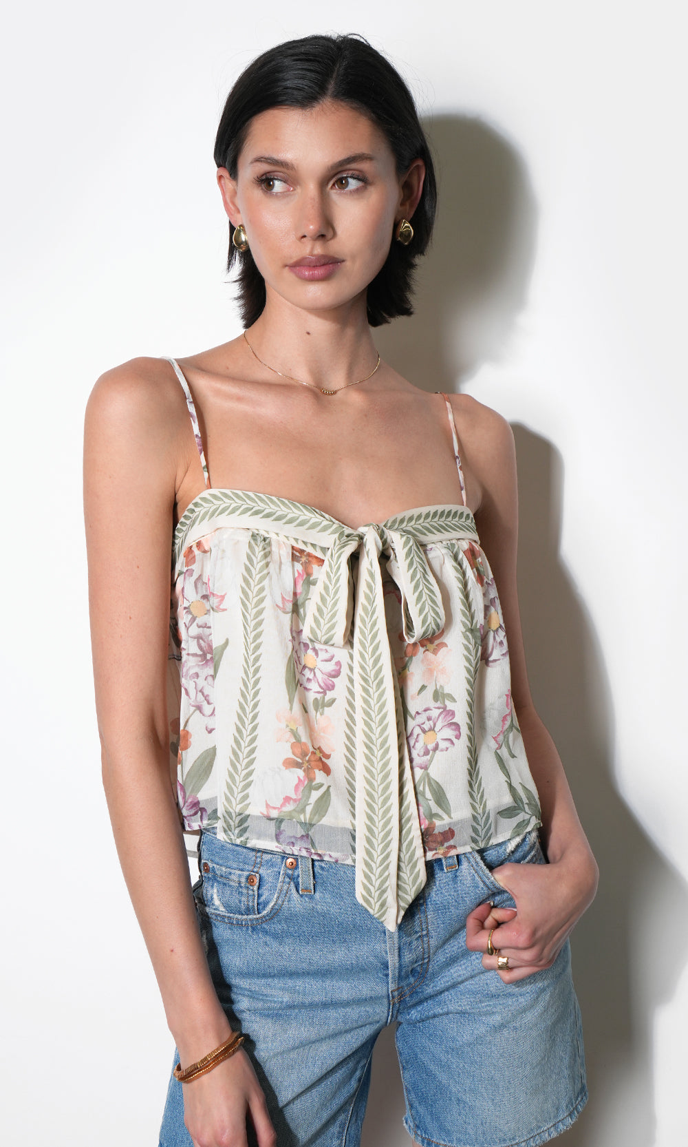 Taylor Tie Front Sleeveless Top