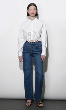 Finley Embroidered Hem Button Up Shirt