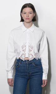 Finley Embroidered Hem Button Up Shirt