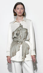 Jordan Belted Tunic w/ Smocked Sleeve