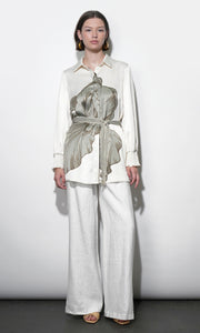 Jordan Belted Tunic w/ Smocked Sleeve