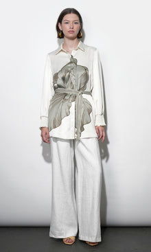 Jordan Belted Tunic w/ Smocked Sleeve