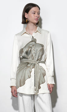 Jordan Belted Tunic w/ Smocked Sleeve