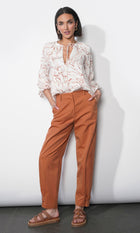 Penelope Bubble Sleeve Tie Neck Blouse