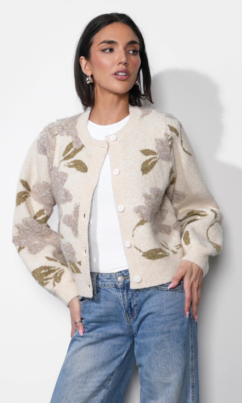Skylar Cozy Floral Cardigan