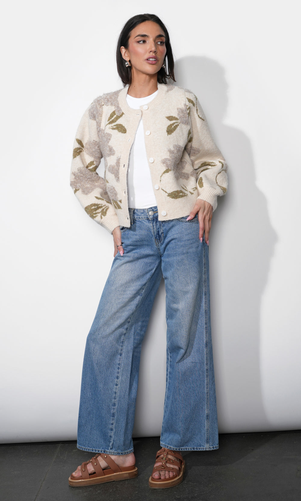 Skylar Cozy Floral Cardigan | Greylin