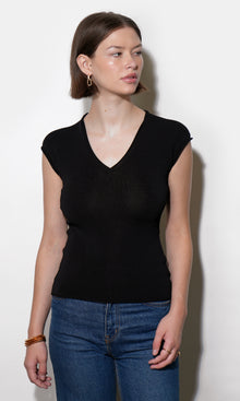 Natalie Deep V-neck Knit Top