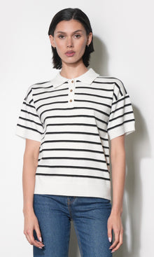 Celina Stripe Knit Polo