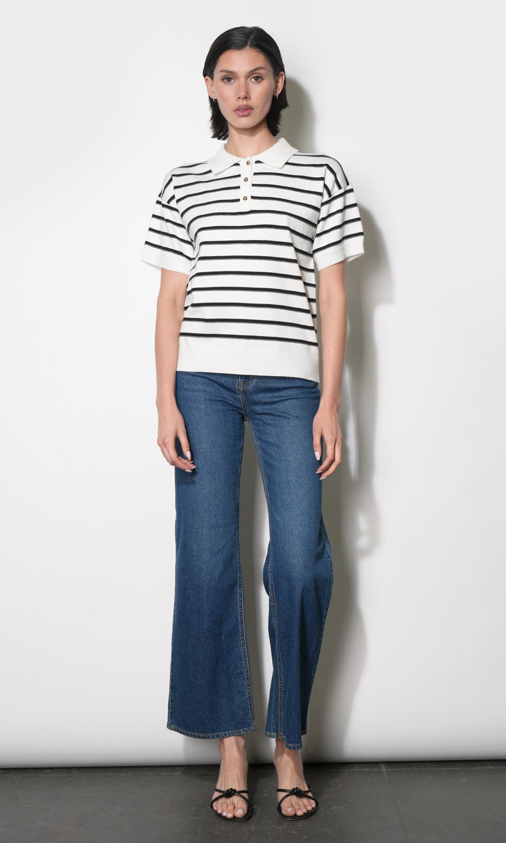 Celina Stripe Knit Polo