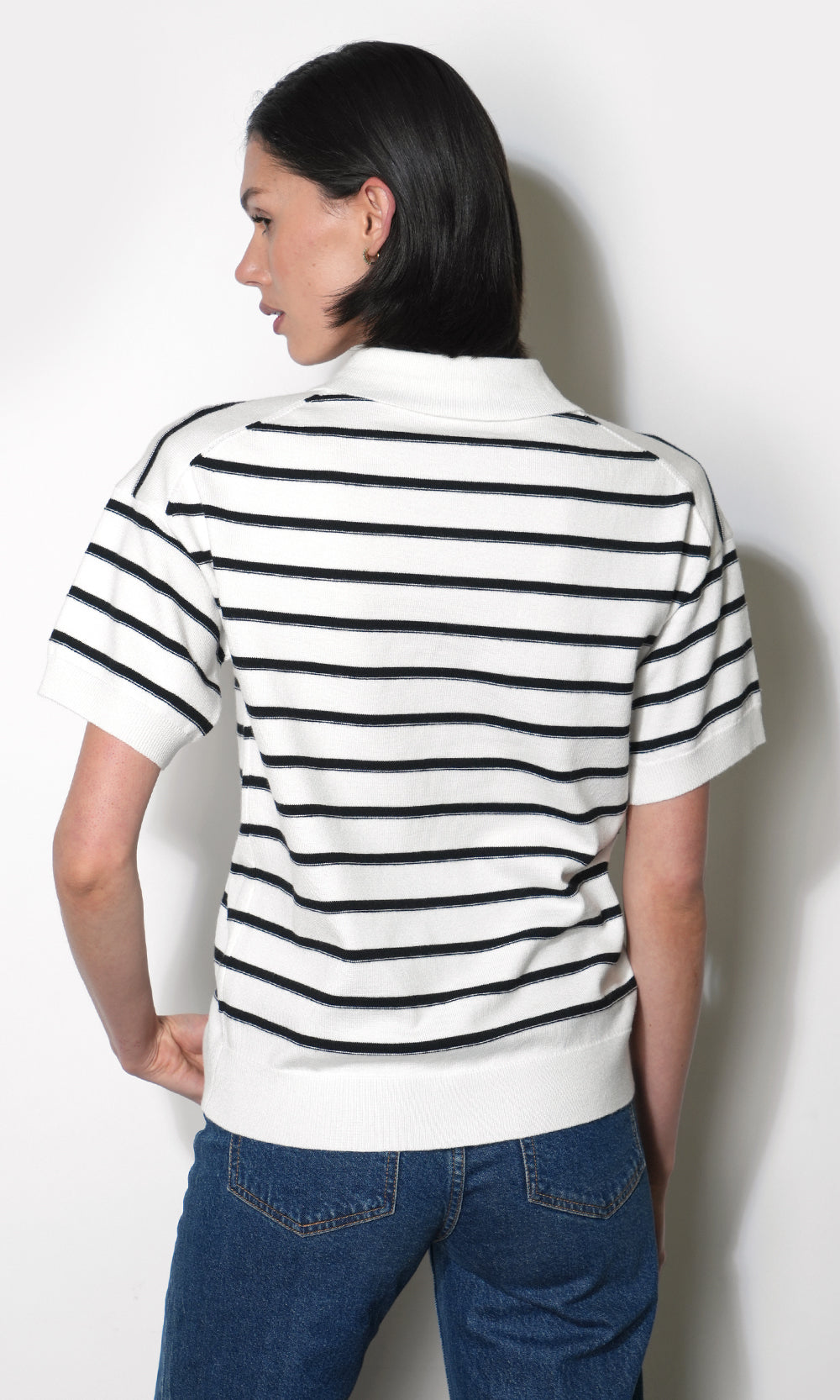 Celina Stripe Knit Polo