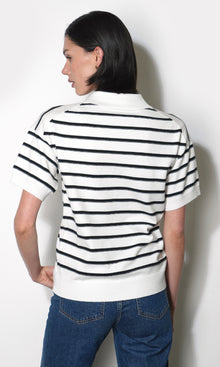 Celina Stripe Knit Polo