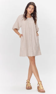 Kyra Stripe Button Front Mini Dress