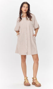 Kyra Stripe Button Front Mini Dress
