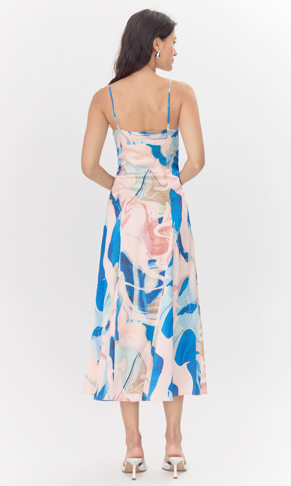 Soph Watercolor Print Satin Flowy Slip Dress | Greylin Collection Soph Watercolor Print Satin Flowy Slip Dress | Greylin Collection